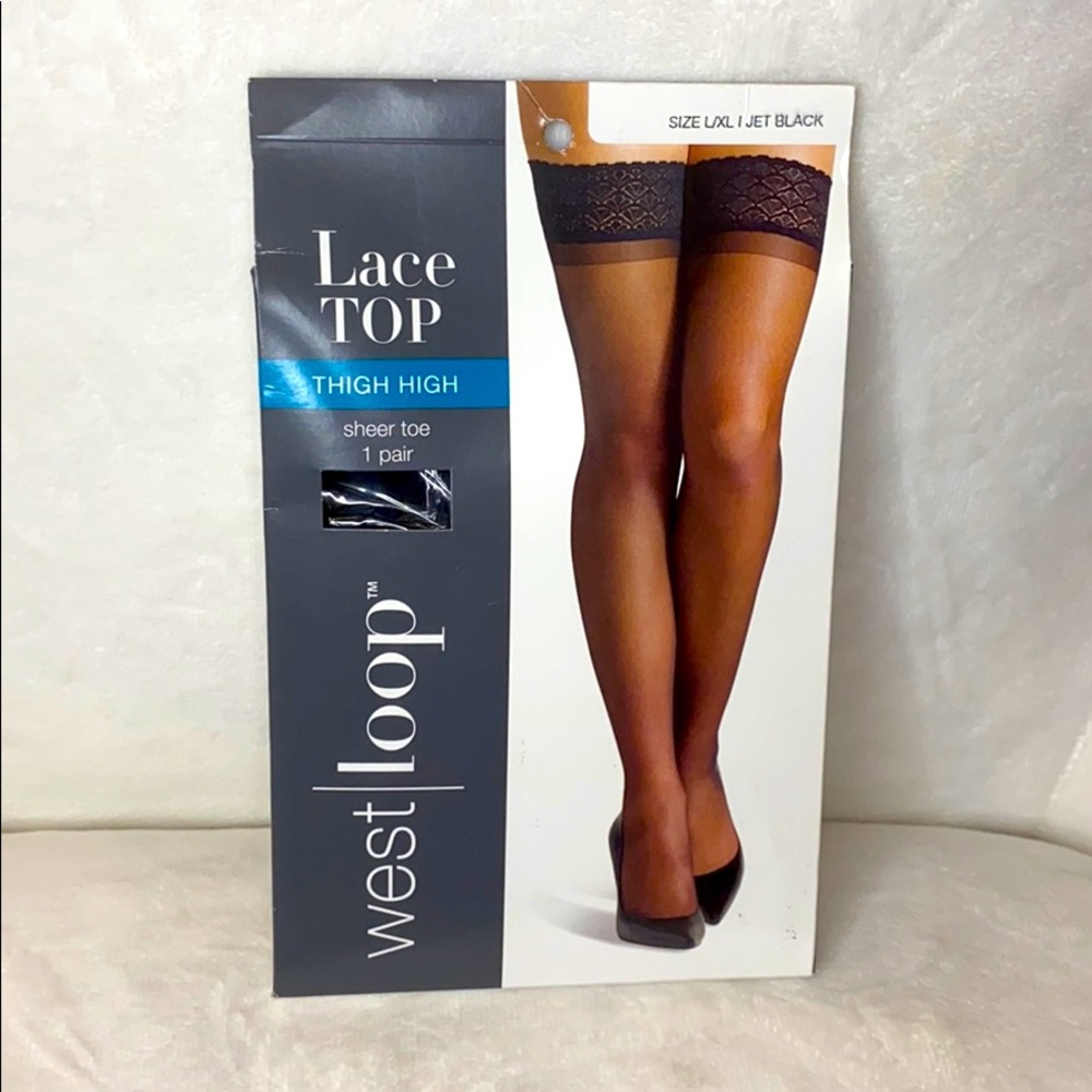 Sexy Lace Top Thigh High Sheer Toe